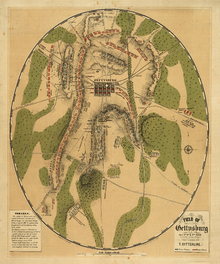 Map of The Battle Field of Gettysburg July 1863 Graphic