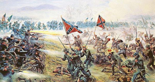 Painting of Battle of Gettysburg July 3, 1863 - Pickett's Charge Graphic